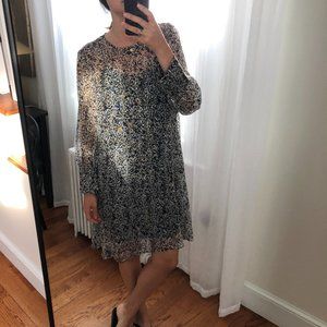 Reiss Silk Sheer Dress with Slip - US 4 - XS / S